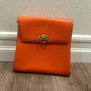 Vintage pourchet crossbody bag (orange)